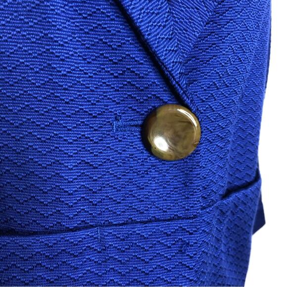 Anthropologie blue chevron textured button front blazer size 12 - Picture 8 of 16